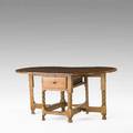 American gateleg dropleaf table pine with one drawer and turned legs 18th c 30 x 40 x 25 12