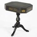 English games table black lacquer with chess checkers and backgammon 19th c 30 12 x 24 12 x 20 12