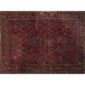 Sarouk oriental rug all over floral design on deep red ground mid 20th c 108 x 140
