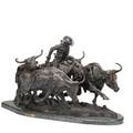 After frederic remington american 18611909 stampede large bronze on green marble base 20th c stamped frederic remington 44 x 19 x 21
