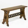 Gothic style maple bench ca 1920 unsigned 19 x 36 x 11 12