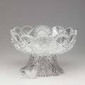American brilliant period cut glass punch bowl on pedestal base complete with twelve similar cups early 20th c unmarked 10 12 x 16 dia