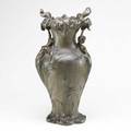 Figural handled urn patinated spelter in the art nouveau style early 20th c electrified 26 12