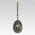 Enameled gilt silver berry spoon cloisonne and pliqueajour enamel in the traditional style possibly russian 19th c unmarked 3 ot 7 14