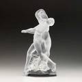 Lalique deux danseurs nude figures in frosted glass 20th c signed lalique france 10 x 5 12 x 4