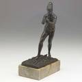 Hans rieder german 20th c bronze sculpture of the pied piper on marble base signed rieder 9 12 x 3 14 x 5 14