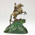 After etienne falconet french 17161791 the bronze horseman depicting peter the great on horseback on simulated malachite base ca 1900 11 12 x 9 x 4