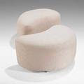 Vladimir kagan weimanpreview pair of ottomans usa 2000s upholstery and wood one fabric label 16 x 29 x 18