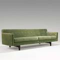 Edward wormley dunbar sofa usa 1950s sculpted mahogany and cotton velveteen unmarked 28 x 90 x 32 12