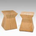 Christian liaigre holly hunt pair of nagato occasional tables usa 1990s raw oak and steel unmarked 18 x 15 sq