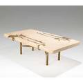 Silas seandel coffee table usa 1996 bronzeinlaid stone or concrete bronze signed 54 x 30 x 16