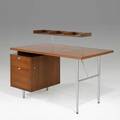 George nelson herman miller desk usa 1950s walnut zincplated steel stamped handle 39 x 54 x 31 12