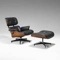 Charles and ray eames herman miller lounge chair and ottoman 670 671 usa 1970s rosewood leather enameled aluminum and steel metal label chair 32 x 33 x 35 ottoman 16 x 26 x 21 12