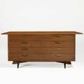 George nakashima widdicomb origins eightdrawer dresser no 212 usa 1950s walnut and brass fabric label and branded 32 x 72 x 22 