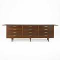 George nakashima widdicomb origins triple dresser usa 1950s walnut and brass widdicomb label 33 x 105 x 22