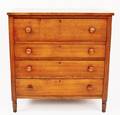 Primitive Mahogany Four Drawer Chest