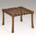 Th robsjohngibbings sardis of athens diphros stool uk 1950s walnut leather brass tag 16 x 21 34 sq