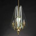 Pietra chiesa fontana arte chandelier italy 1940s crystal brass and enameled brass unmarked 34 x 12 12