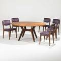 Ico and luisa parisi mobili italiani moderni dining table and six chairs italy 1950s italian walnut leather and bronze chairs are labeled table unmarked table 28 x 58 14 dia chairs 31