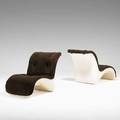 Verner panton horlacher pair of lounge chairs denmark 1960s plastic and corduroy unmarked 30 x 29 x 40
