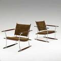Jens quistgaard richard nissen pair of lounge chairs denmark 1960s rosewood chrome plated steel and suede stamped 28 12 x 26 34 x 27