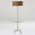 Tommi parzinger attr lamp table usa 1950s enameled iron glass and canvas unmarked 56 12 x 18