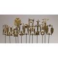 John risley twelve brass skewers and two pairs of tongs usa 1970s provenance from the artists family unmarked each 21 14 x 1 12