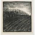 Wharton esherick woodcut print on paper september corn 1922 framed signed titled and dated image 9 x 8 12