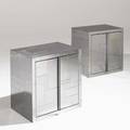 Paul evans directional pair of cityscape cabinets usa 1970s chromed steel unmarked 24 14 x 24 x 17