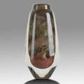 Brent kee young cased glass vessel upward trends ca 1984 provenance collection of paul stankard signed dated and titled 11 12 x 5 12