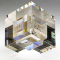 Jon kuhn cube glass sculpture unsigned 14 12 x 13