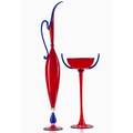 Dante marioni twopiece sculpture 2000 red blue and clear blown glass taller signed and dated 28 12 x 5 17 x 9