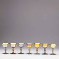 Tiffany studios seven gold favrile glass goblets provenance baltimore museum of art to benefit future acquisitions etched lct 3 34 x 3
