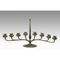 Tiffany studios eightarm candelabrum 1910 patinated bronze and favrile glass stamped tiffany studiosnew yorke 21 and with tiffany studios monogram 15 18 x 29 x 7 12