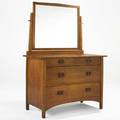 Harvey ellis gustav stickley mirrored chest of drawers red decal 66 x 48 x 22