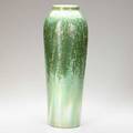 Fulper tall vase leopard skin crystalline glaze raised racetrack mark 15 34 x 5 12