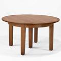 Gustav stickley fiveleg dining table complete with four leaves in rack red decal 28 34 x 54 11 leaves