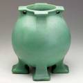 Teco rare fourfooted vessel stamped teco on each foot 12 x 10