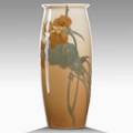 Rose fechheimer rookwood iris glaze vase with nasturtium 1899 flame markrf808 7 12 x 3