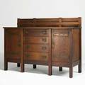 Gustav stickley eightleg sideboard red decal 50 x 70 x 25
