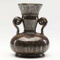 George ohr large urn with two scroll handles mottled raspberry and gunmetal glaze stamped ge ohr biloxi miss 7 x 5 12