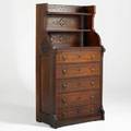 Kimbel  cabus attr walnut chest of drawers unmarked 58 12 x 30 x 17 34