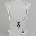Blue topaz and kunzite pendants and wire necklace 18k blue topaz 1 18 14k kunzite 1 18 14k wire 15 295 gs gw