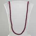 Ruby bead necklace 6mm beads approx 150 cts 317 gs gw 17