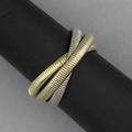 Cartier tricolor 18k rolling rings rubbed finish marked cartier 18k 77 gs gw size 7