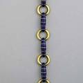 Gold and enamel unoaerre italian bracelet blue enamel and circle links in 18k yg ca 1970 273 gs gw 7 12