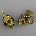 Italian citrine charm and car brooch ca 1950 charm citrine approx 8 cts tw 1 14 x 34 ruby and enamel antiquestyle car 1 14 x 1 both 18k yg 16 gs gw