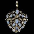Diamond and opal pendantpin opals and diamonds approx 12 cts tw in 14k yg 132 gs gw 1 12