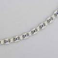 Diamond and sapphire filigree link bracelet diamond 78 ct tw sapphire 75 ct tw in 14k wg 18 gs gw 7