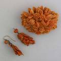 Victorian carved coral suite floral and foliate cluster brooch with putti matching foliate earrings 275 gs gw brooch 2 14 x 1 34 earrings 1 58